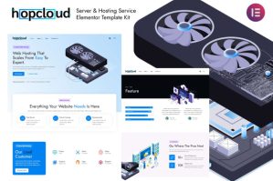 Hopcloud – Server & Hosting Service Elementor Template Kit