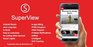 SuperView – WebView App for Android with Push Notification, AdMob, In-app Billing App