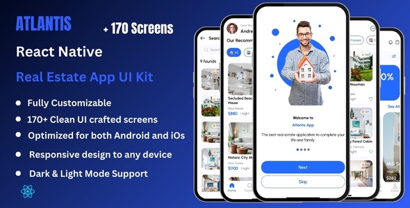 Atlantis - Real Estate React Native Expo App Ui Kit - Nulled