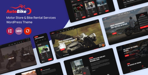 Autobike - Motorcycle Store  Bike Rental Services WordPress Theme