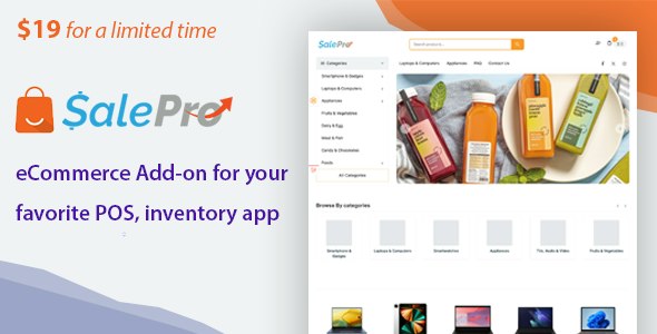 eCommerce add-on for SalePro POS, inventory management app