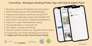 Coworking – Workspace Booking Flutter Full App with GetX | Chat | Web Admin Panel | Google Admob