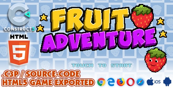 Fruit Adventure HTML5 Game - With Construct 3 All Source-code (.c3p)