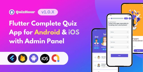 Quizhour - Flutter Quiz App for Android  iOS with Admin Panel