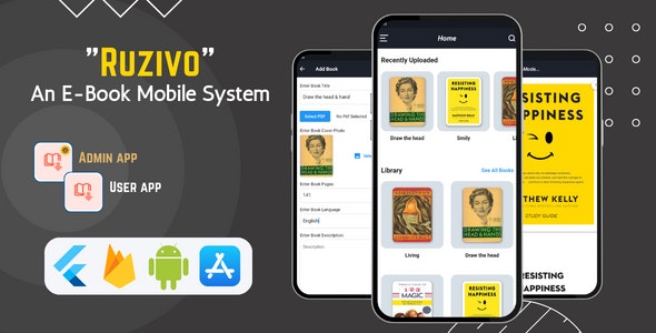 Ruzivo v1.1 - An E-Book Mobile System | Flutter  Firebase | Andoird  iOS | 2 In 1
