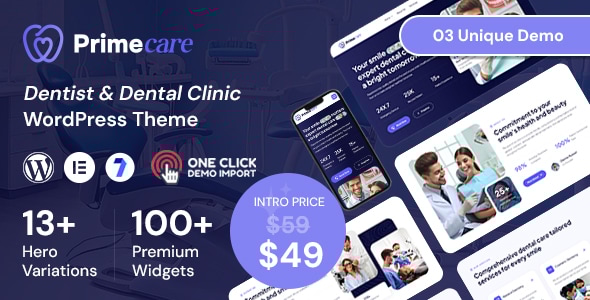 Primecare - Dentist Dental Clinic WordPress Theme