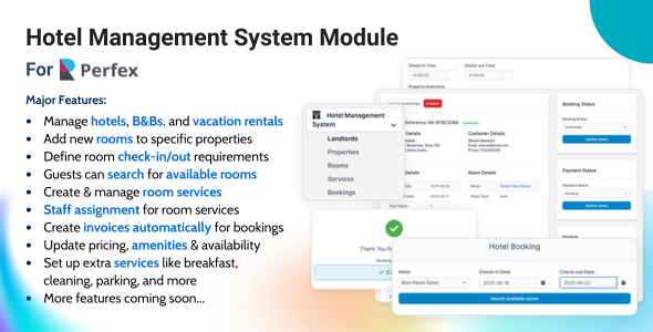 Hotel Management System Module for Perfex CRM