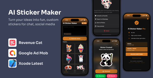 AI Sticker Maker - Complete iOS App Source Code | Swift  SwiftUI