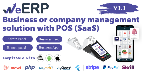WeERP (SAAS) - Business or company management solution with POS including web panel