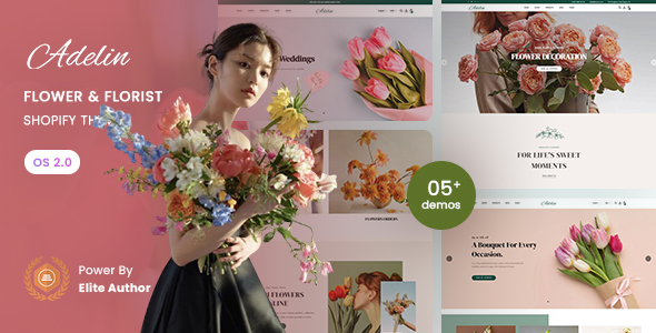 Adelin - Flower Shop  Florist Responsive Shopify 2.0 Theme
