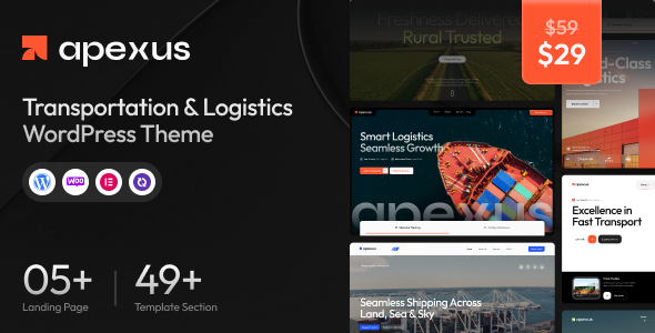 Apexus – Transportation  Logistics WordPress Theme