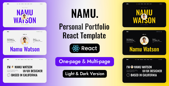 Namu – Personal Portfolio React Template
