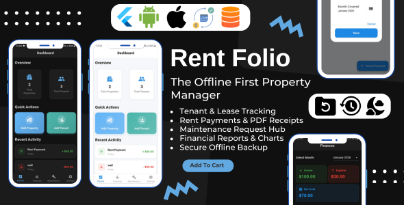 Rent Folio - Offline Property Management  Landlord Toolkit Flutter App