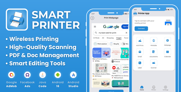 Smart Printer Scanner App with AdMob Facebook Ads Android