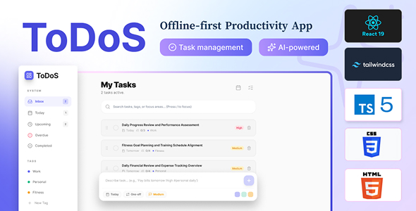 ToDoS (Local) - React 19 Task Manager with AI Breakdown  Insights