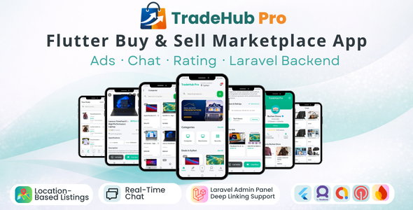 TradeHub Pro – Flutter Buy  Sell Marketplace with Ads, Messaging, Rating  Laravel Backend