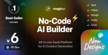 MagicAI – OpenAI Content, Text, Image, Video, Chat, Voice, and Code Generator as SaaS + 6 Premium Themes + 66 Add-ons [Extended Version]